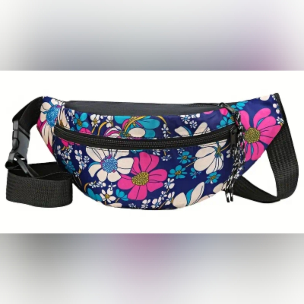 2/$40 Y2K NEW Floral zippered Fanny‎ Pack summer belt bag adjustable strap